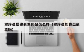沁阳程序员搭建彩票网站怎么样（程序员能算出彩票吗）